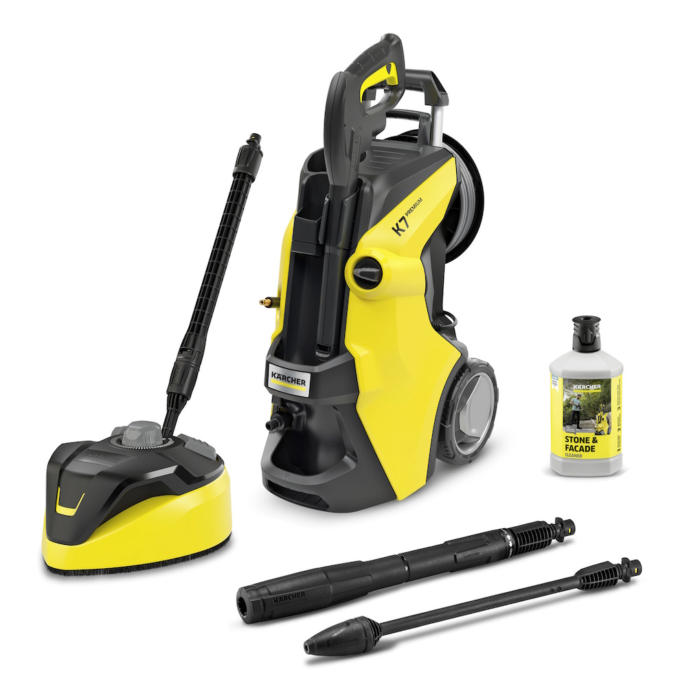 Kärcher K 7 Premium Power Flex Home, pressure washer yellow/black, with dirt blaster, hose reel and surface cleaner T 7