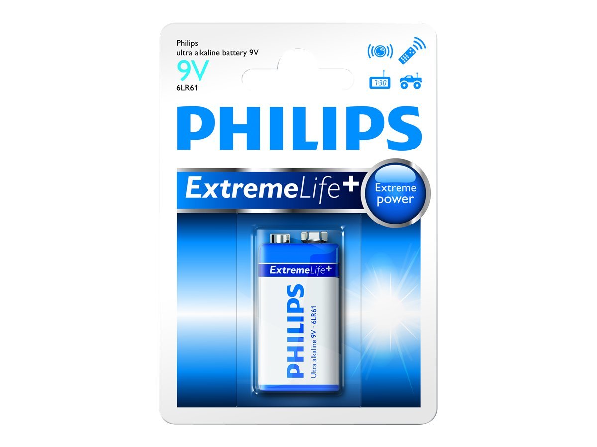 Philips 6LR61E1B/10 Ultra Alkaline 9V Batteri 1-stk