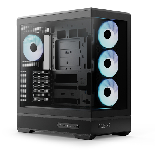 Aerocool P500B Digi, Mid Tower Case, Black Kabinet - GEEKD.dk