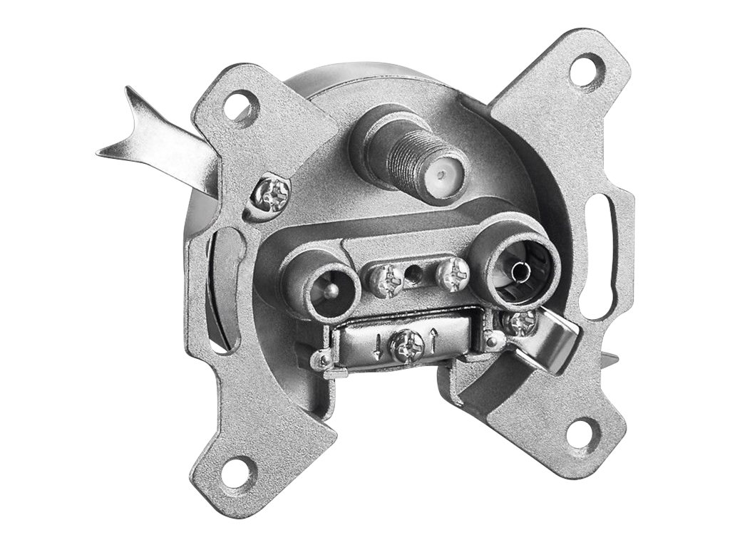 goobay 3-way antenna-wall-socket Antennesokkel Sølv