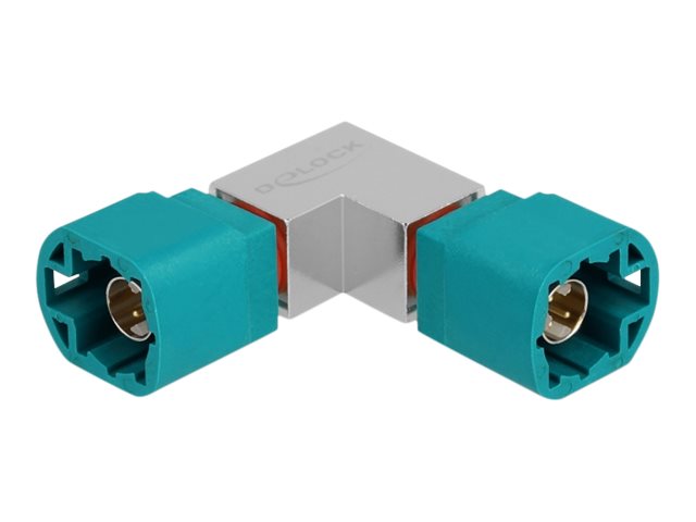 Delock - Dataadapter - HSD Z han til HSD Z han - RAL 5021, vandblå - vinklet