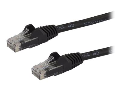 StarTech.com 100ft CAT6 Cable, 10 Snagless RJ45 650MHz 100W Patch Cord, CAT 6 10GbE UTP Network Cable w/Strain Relief, Black, Fluke Tested/Wiring is