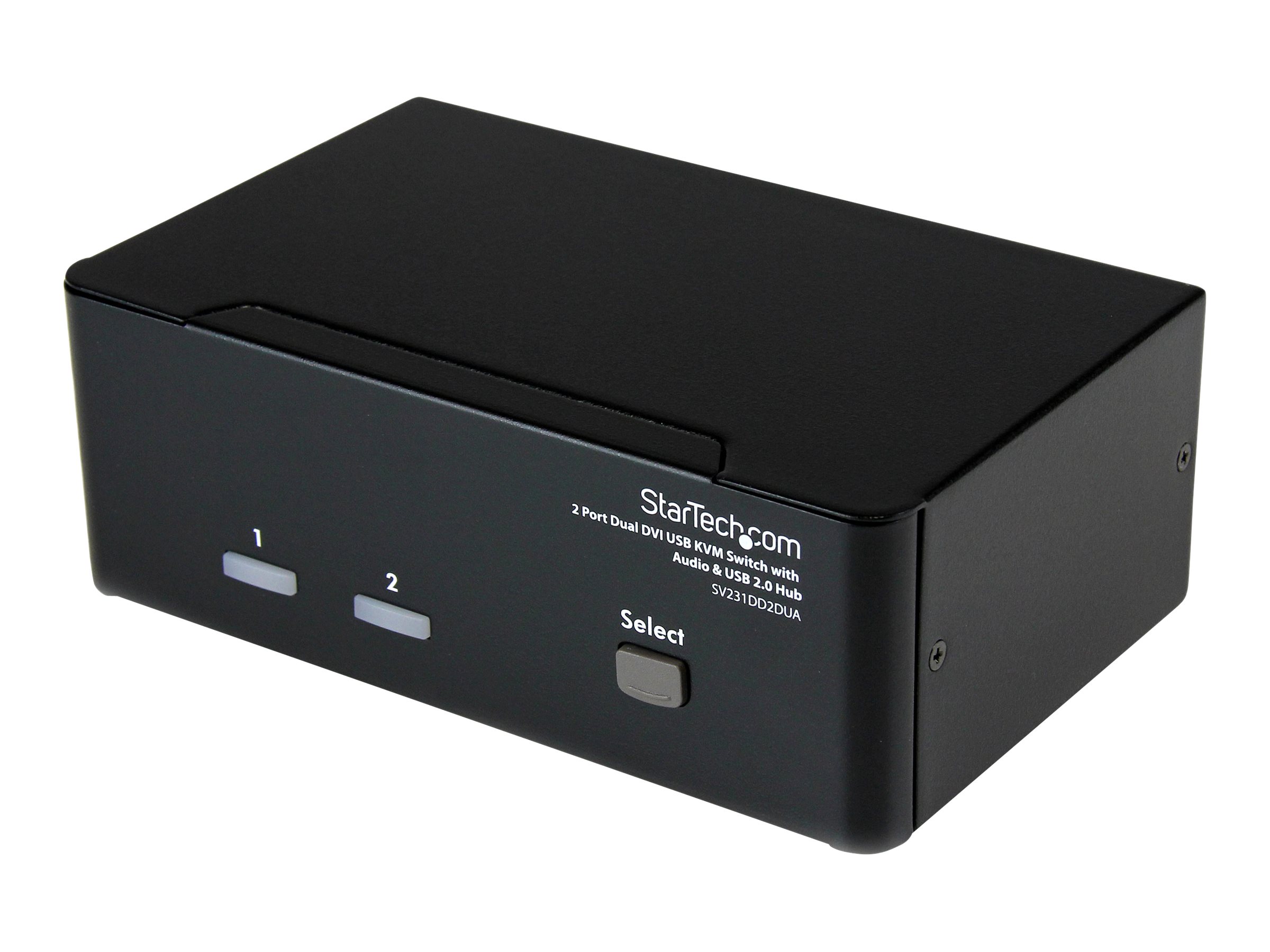 StarTech.com DVI KVM Audio & USB 2.0 Hub - 2-Port USB KVM - 1920 x 1200 - Dual Monitor KVM (SV231DD2DUA) KVM / audio / USB switch Desktop