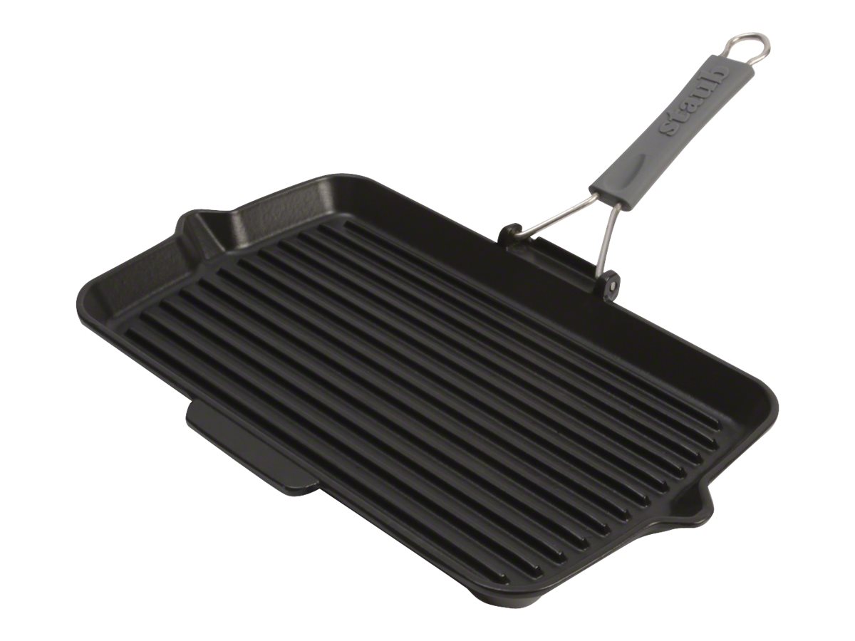 Staub Square Grill Pan 34x21cm induction, Black, Cast Iron
