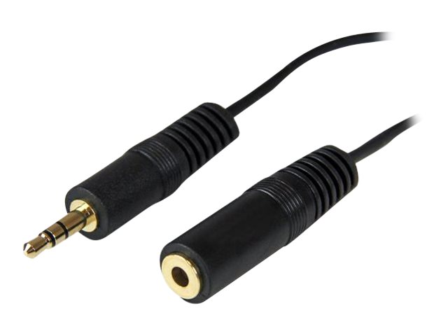 StarTech.com 12 ft. (3.7 m) 3.5mm Audio Extension Cable - PC Speaker Extension Audio Cable - Strain Relief - Black - Aux Cable (MU12MF)