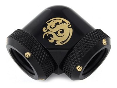 Bitspower Matt Black Enhance 90-Degree Dual Multi-Link Adapter For OD 12MM