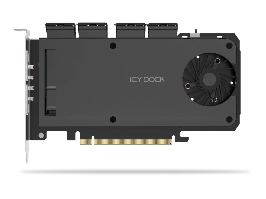 Icy dock ExpressSlot Slide MB204MP-1B - storage enclosure - PCIe 4.0 x16 (NVMe) - PCIe 4.0 x4
