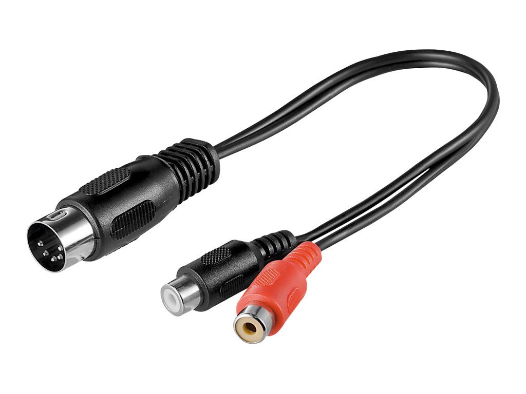 Goobay Adapter för ljudkabel, DIN-uttag till stereo RCA-kontakt DIN plugg 180 ° (5-pin) > 2x RCAuttag (ljud vänster / höger)