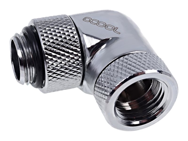 Alphacool Eiszapfen Connector Series Flydende kølesystem vinklet fitting-adapter 1-pack Sølv