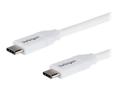StarTech.com USB C to USB C Cable - 6 ft / 2m - 5A PD - M/M - White - USB 2.0 - USB-IF Certified - USB Type C Cable - USB C Charging Cable