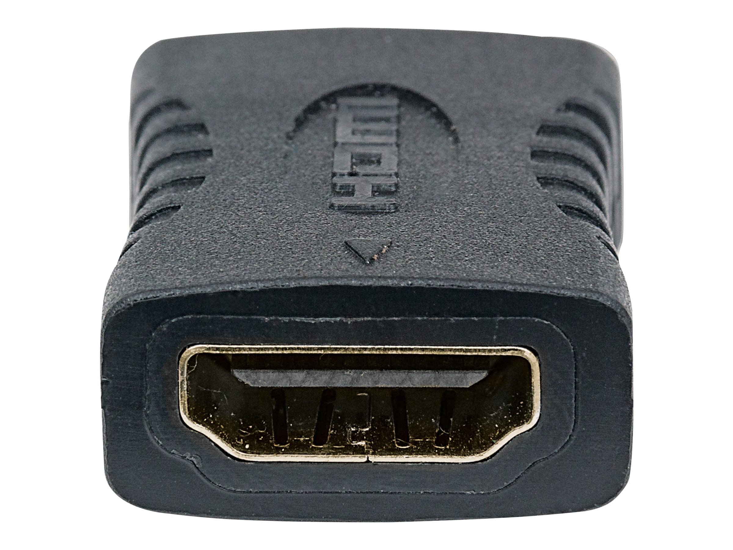 Manhattan HDMI Coupler, 4K@60Hz (Premium High Speed), Female to Female, Straight Connection, Black, Ultra HD 4k x 2k, Fully Shielded, Gold Plated