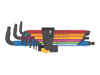 Wera 950/9 Hex-Plus Multicolour Imperial 2 - L-nøglesæt - 9 stykker - i klemmeholder