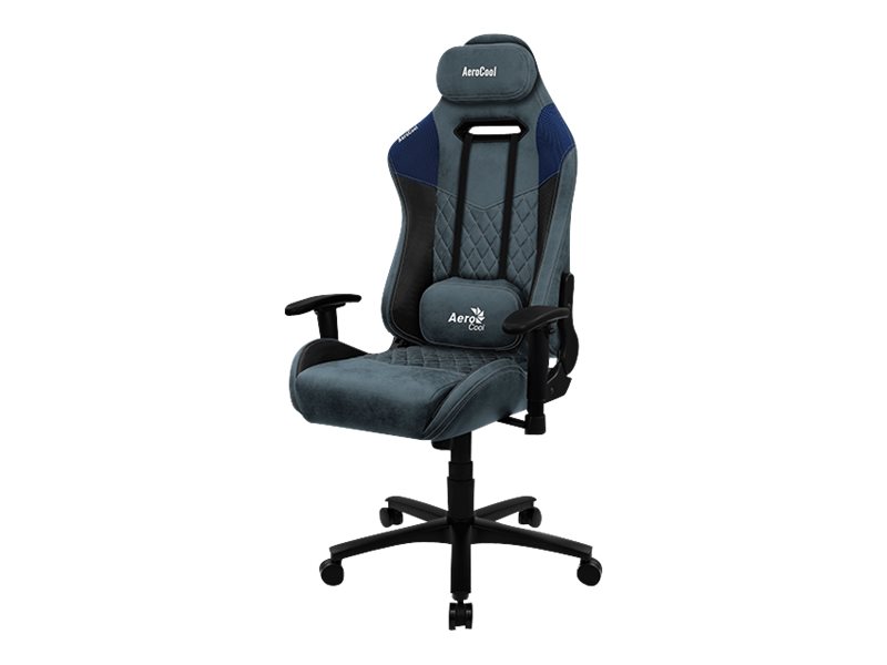 AeroCool DUKE - Stol - ergonomisk - armstøtter - T-formet - vippe - drejeled - mikrofiber, karbonfiber, leatherette, ruskind, high-density skum, premium stof - stålblå