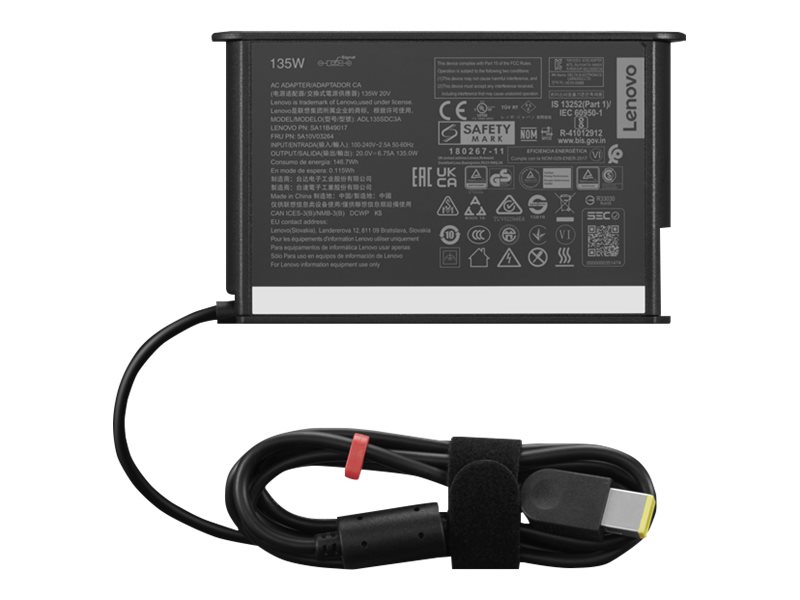 Lenovo - Strømforsyningsadapter - AC 100-240 V - 135 Wh - Europa, Indonesien - sort