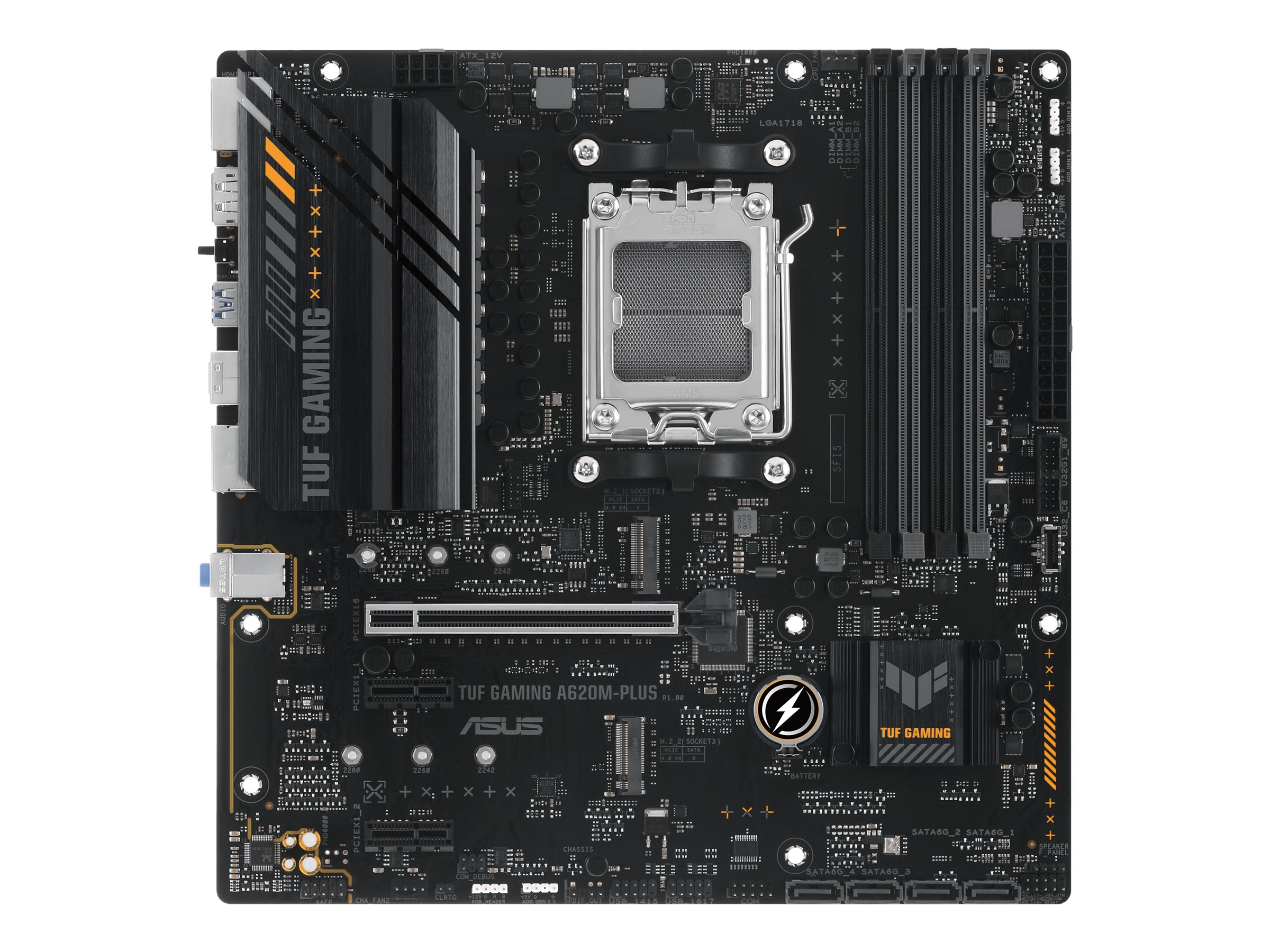 ASUS TUF GAMING A620M-PLUS Bundkort - AMD A620 - AMD AM5 socket - DDR5 RAM - Micro-ATX