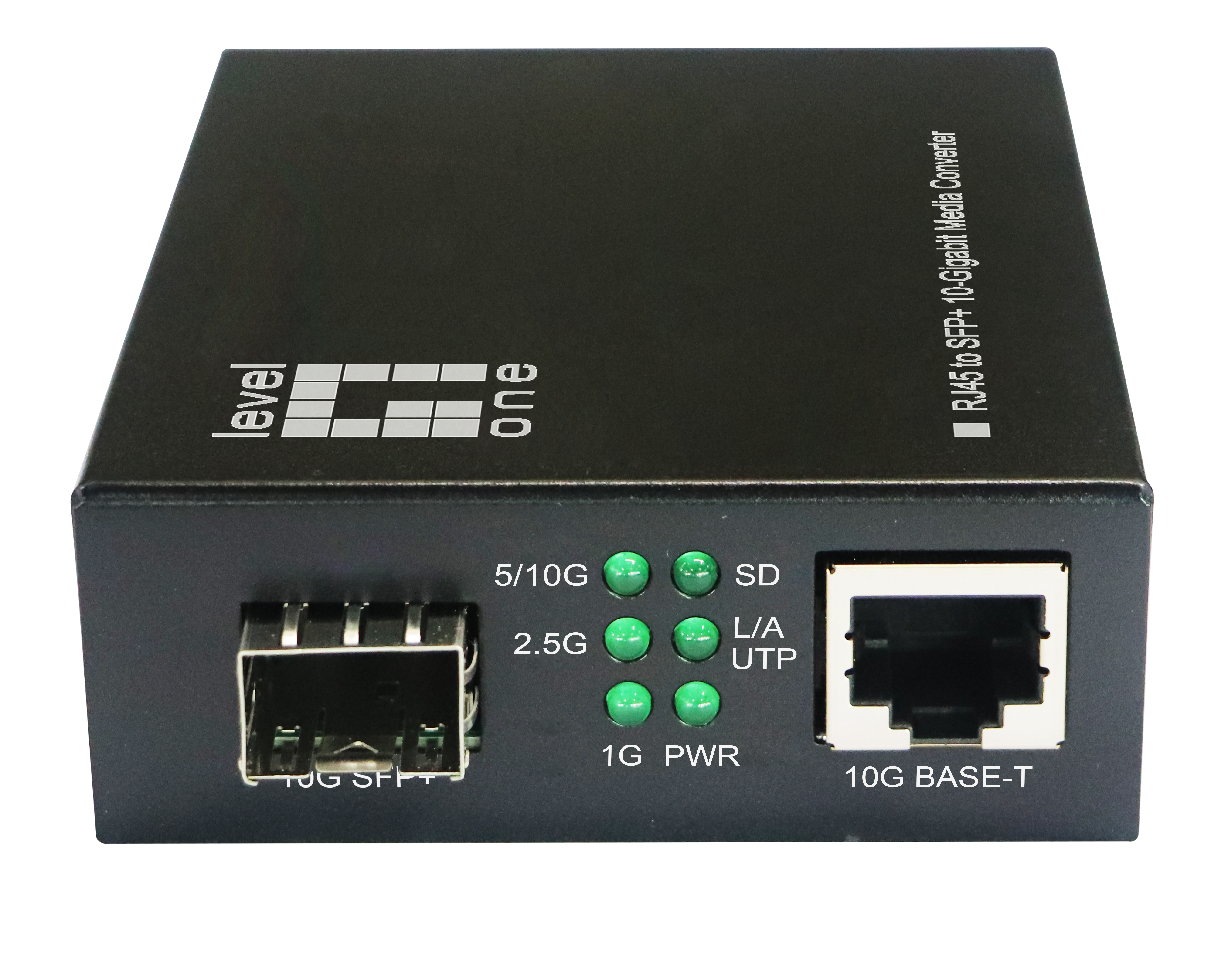 LevelOne GVT-2051 netværksomformer til medie 10000 Mbit/s Sort