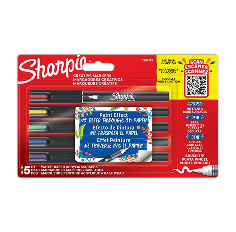 Sharpie Creative Marker Penselspids | Assorterede farver | 5 Stk
