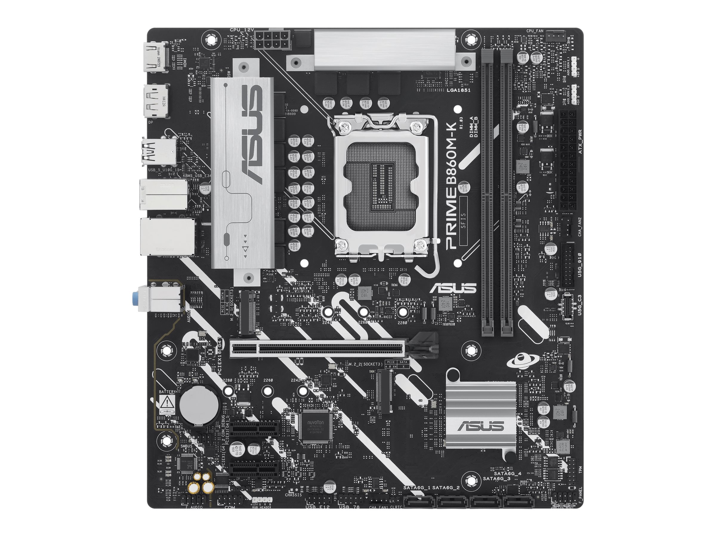 ASUS PRIME B860M-K Bundkort - Intel B860 - Intel LGA1851 socket - DDR5 RAM - Micro-ATX