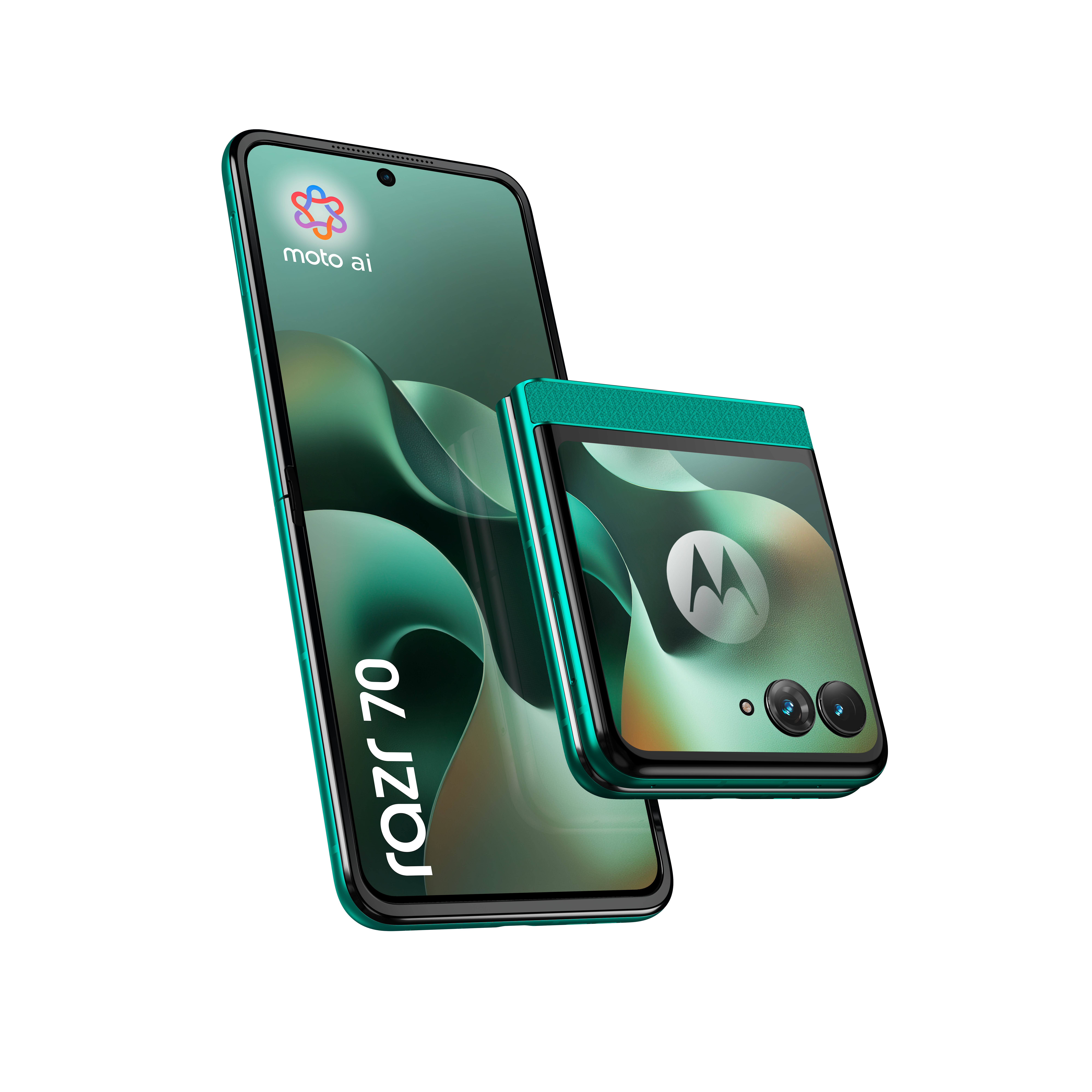 Motorola RAZR 70 - 5G smartphone - dual-SIM - RAM 8 GB / Intern hukommelse 256 GB - OLED-skærm - 6.9 - 2640 x 1080 pixels (120 Hz) - 2x bagkameraer 50 MP, 50 MP - front camera 32 MP - pantone sportsgrøn