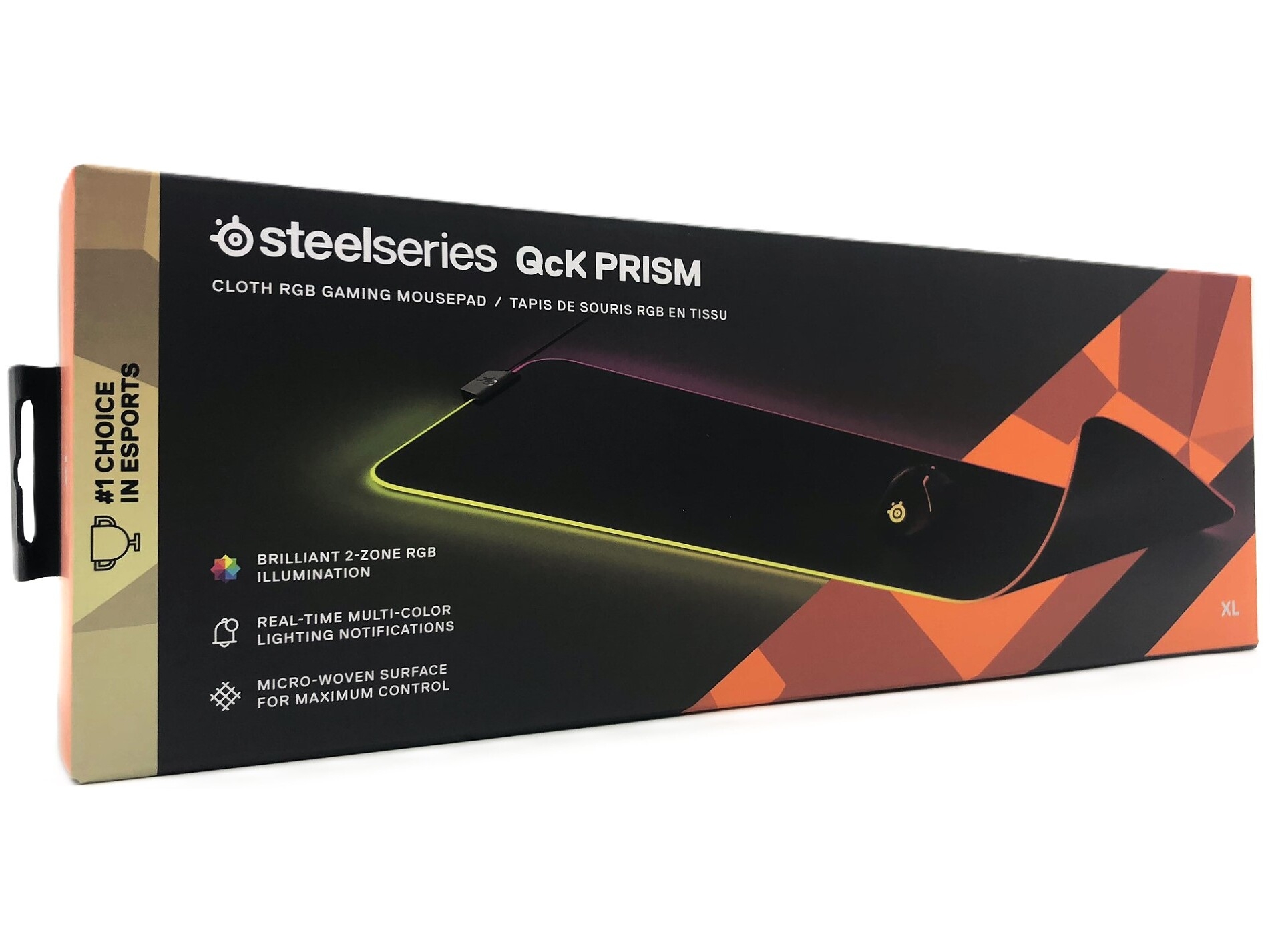 SteelSeries QcK Prism Cloth XL gaming-musemåtte - 90 × 30 cm, sort, LED RGB