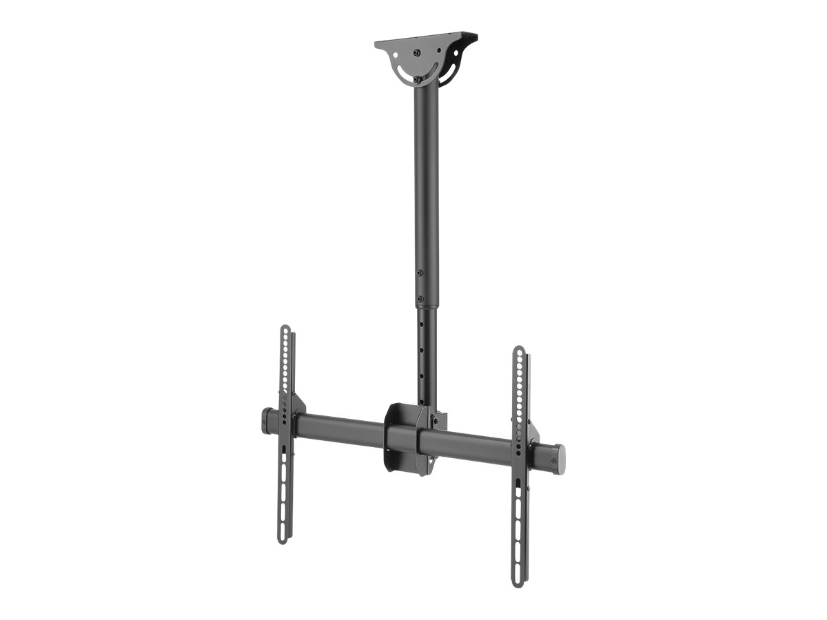 DIGITUS DA-90421 - Monteringssæt (til loftmontering, teleskopisk pæl, VESA-monteringsbøjle) - for LCD-display/kurvet LCD-display - stål - sort - skærmstørrelse: 37-70