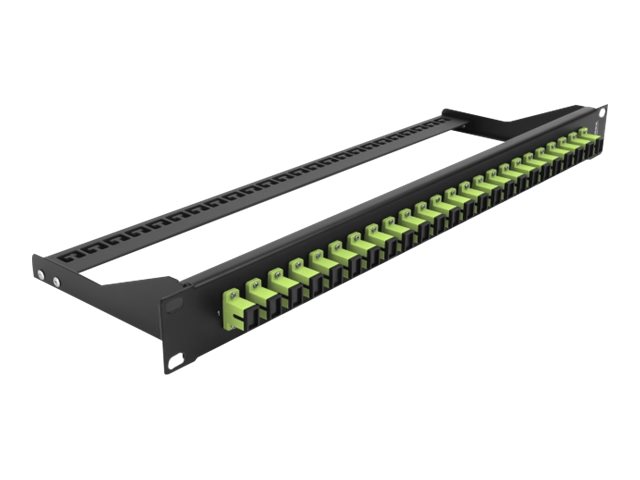 Delock - Patch-panel - stativmonterbar - SC MM X 24 - sort, limegrøn - 1U - 19