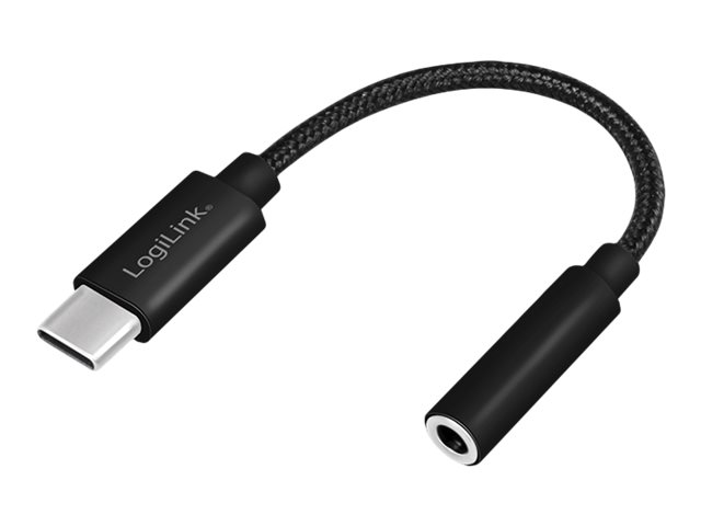 Lydadapter - USB-C han til 4P 3,5mm JACK hun, Sort (13cm)