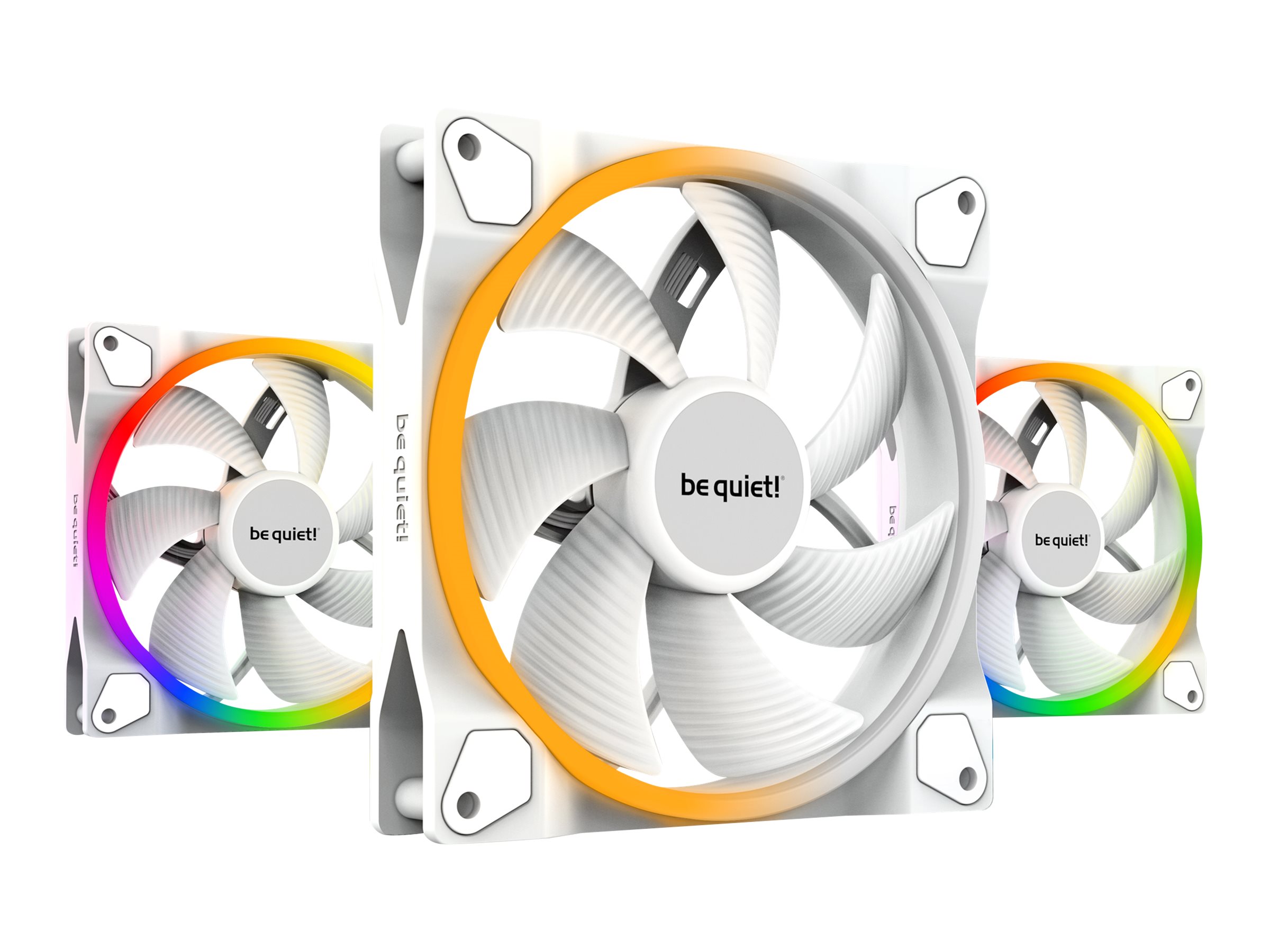 be quiet! Light Wings White 140mm PWM Triple Pack, case fan (white, pack of 3, incl. ARGB hub) Kabinet Blæser - GEEKD.dk