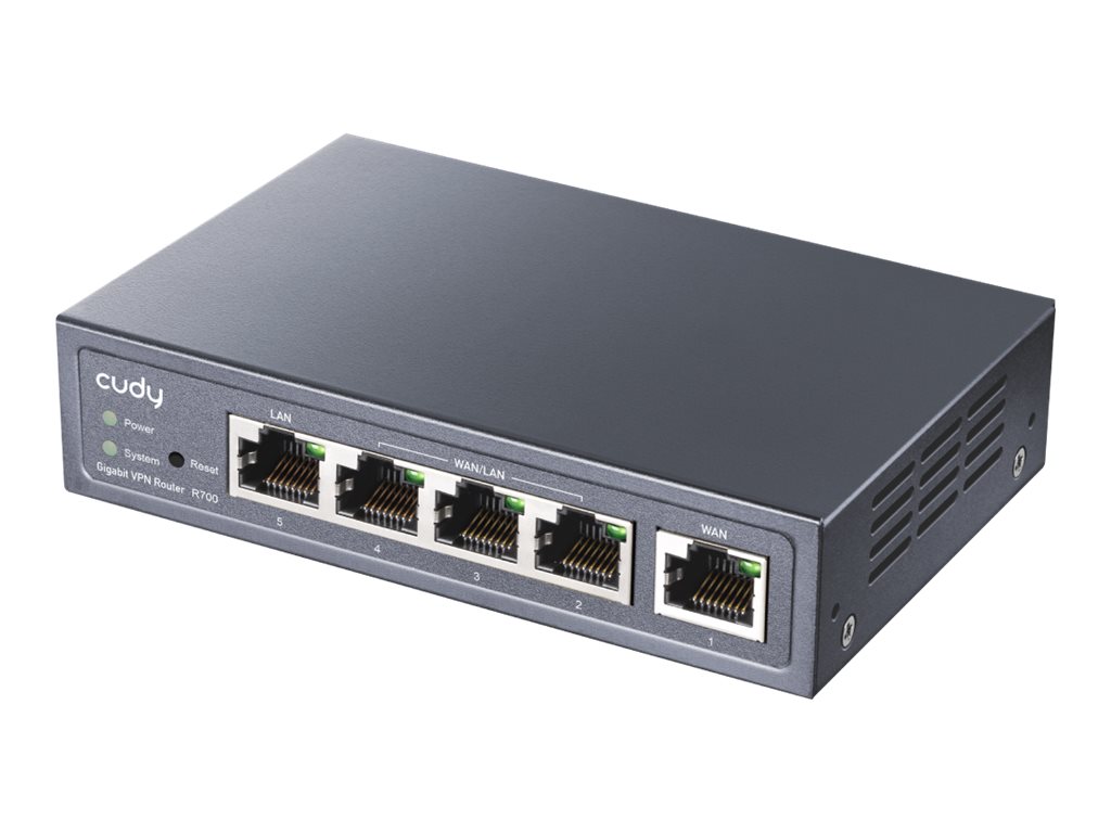 Router til gigabit internet - Cudy Multi-WAN VPN, kablet, grå