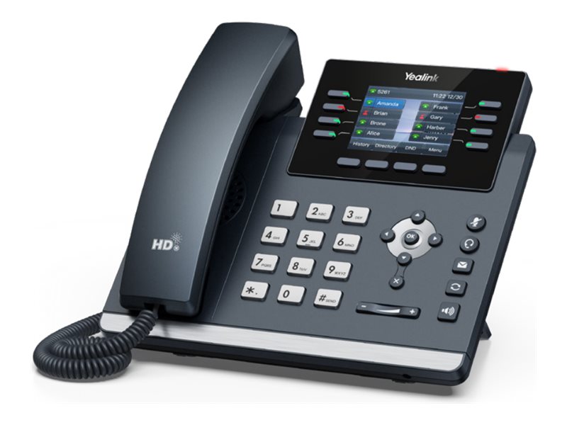 Yealink SIP-T44U - VoIP-telefon med opkalds-ID - 5-vejs opkaldskapacitet - SIP, RTCP-XR, VQ-RTCPXR, SRTP - 12 linier - klassisk grå