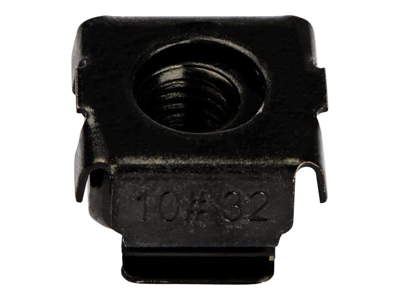 StarTech.com 10-32 Cage Nuts - 50 Pack - Rack Mount Clip Nuts - For Square Hole Server Rack - Black (CABCAGENUTS1032) Burmøtrik Sort