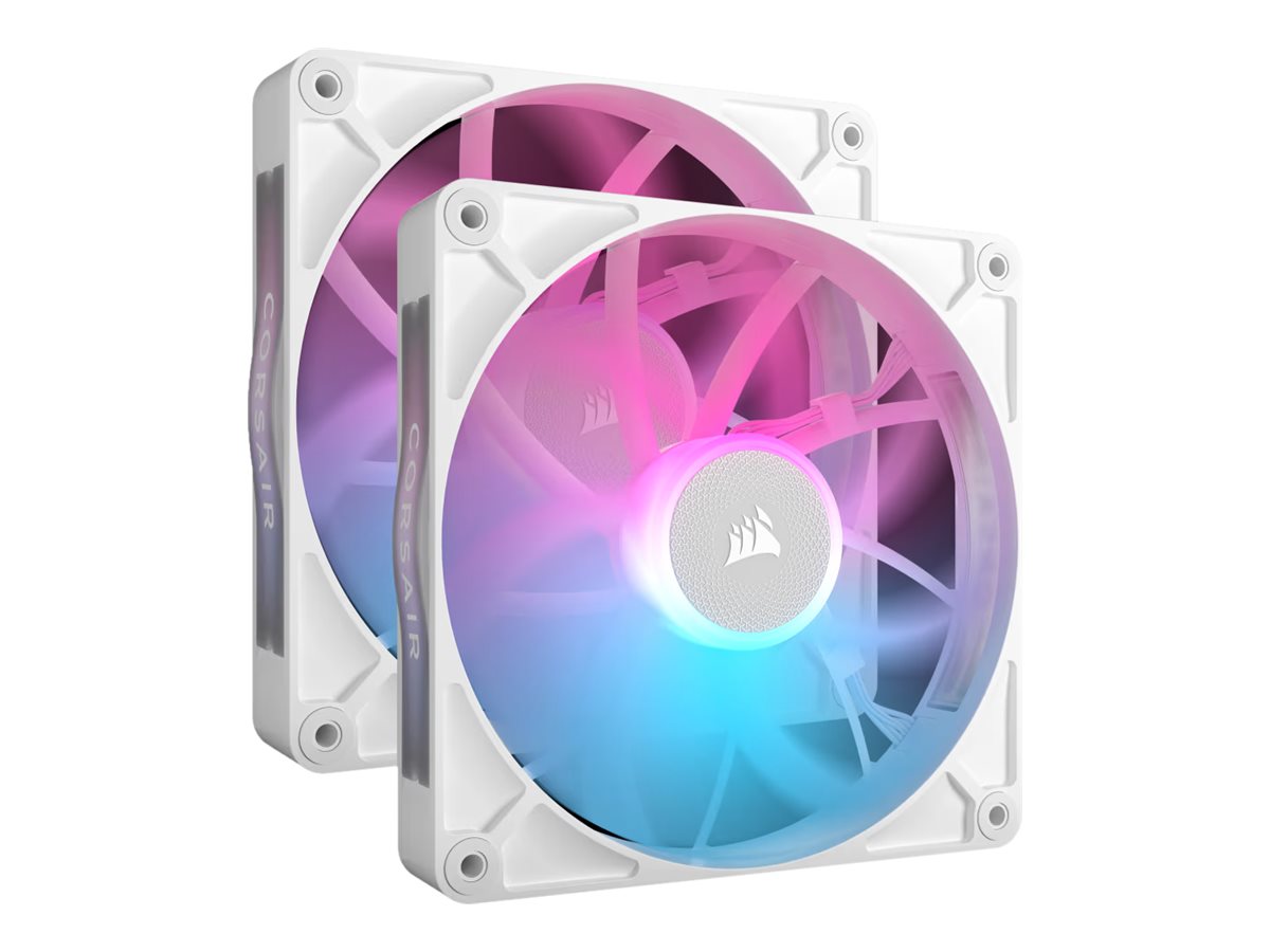 Corsair iCUE LINK RX140 RGB 2-pack - Kabinet køler - 140mm - Hvid med RGB - 36 dBA