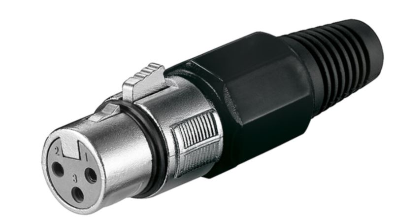 XLR stik - 3P hun, nikkel
