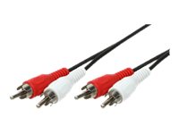 LogiLink Audiokabel 2 x RCA-hane - 2 x RCA-hane 2,5m Svart