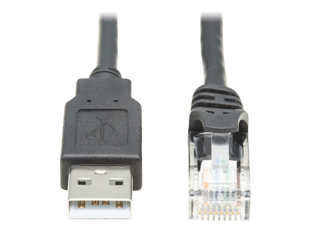 Eaton Tripp Lite Series USB to RJ45 Rollover Console Cable (M/M) - Cisco Compatible, 250 Kbps, 15 ft., Black Dobbelt afskærmet 4.57m Serielt kabel