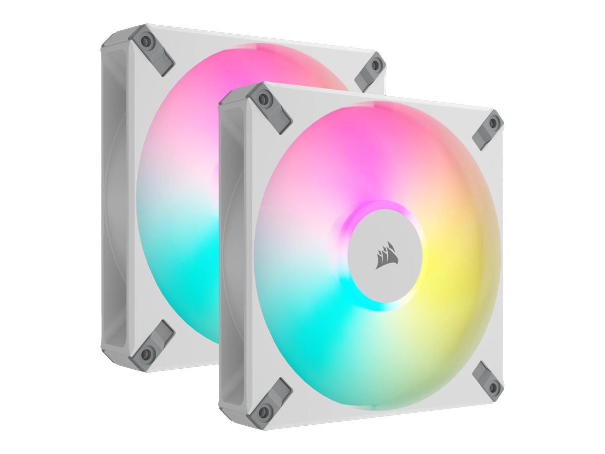 Kabinetventilator Corsair AF140 RGB Elite, 140 mm, hvid – 2-pak