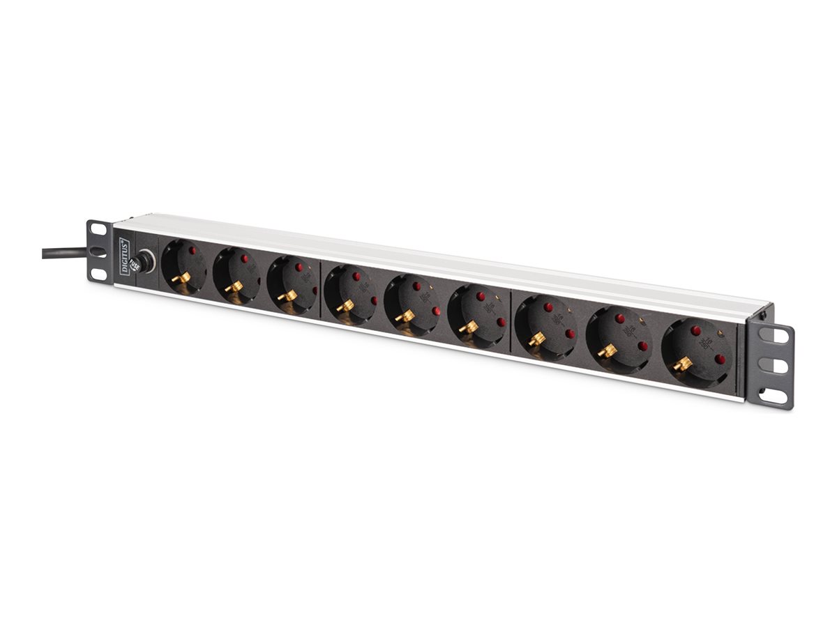 Digitus Dn-95437 Strømforsyningsenhed (pdu) 9 Ac Stikkontakt(er) 1u Sort, Sølv