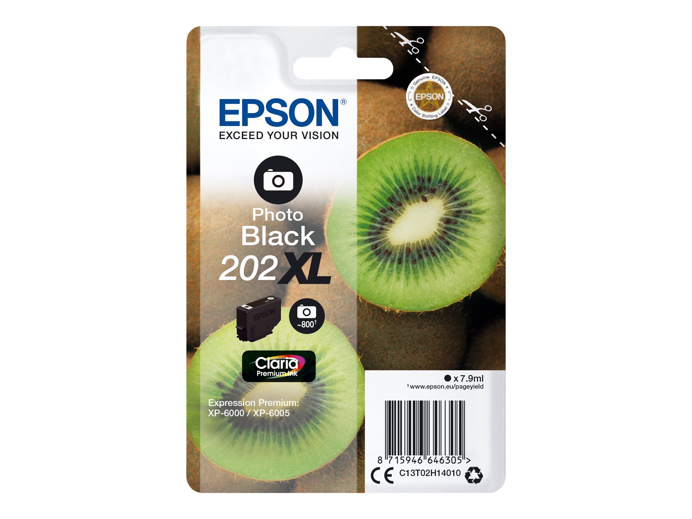 Epson Epson 202XL Blækpatron sort foto C13T02H14010 Modsvarer: N/A