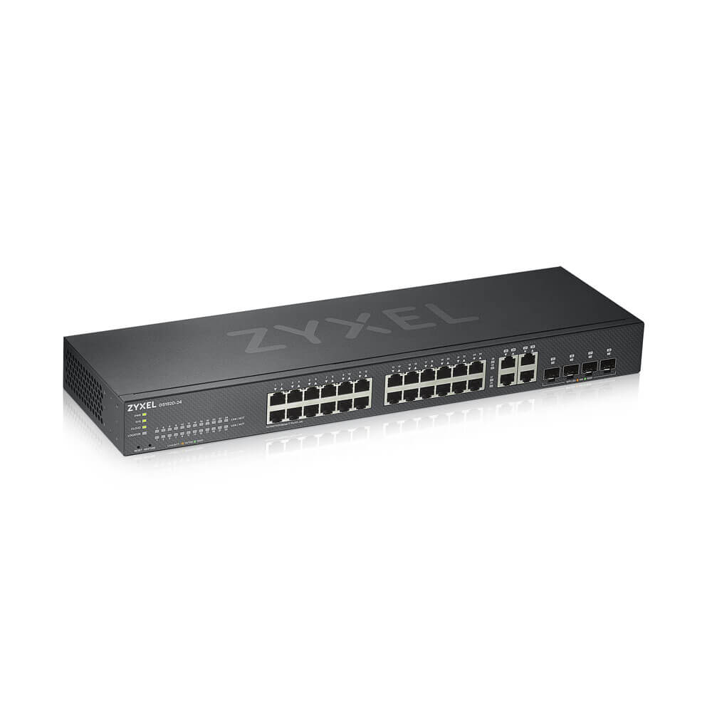 Zyxel GS1920-24v2 - Switch - smart - 24 x 10/100/1000 + 4 x combo Gigabit SFP - monterbar på stativ