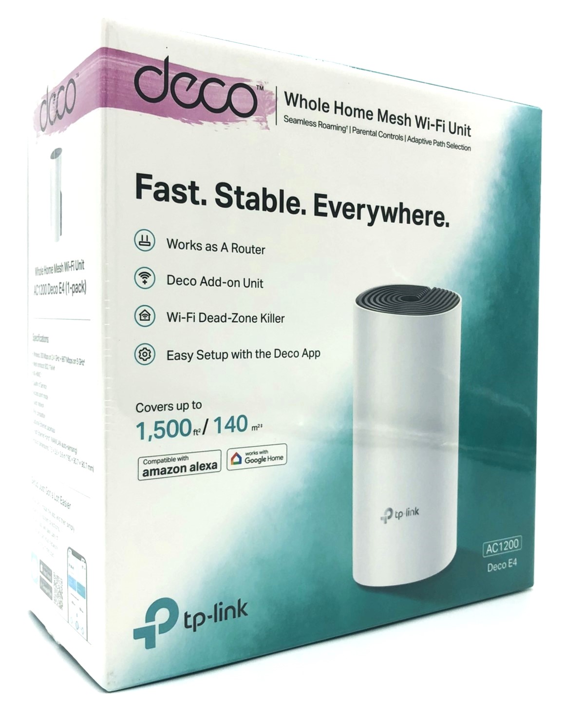 TP-Link Deco E4 - Trådløs router - 802.11a/b/g/n/ac - Dual Band - (Understøtter max. 100 mbps)