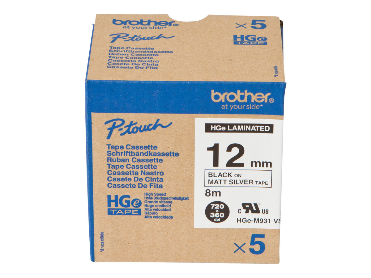 Brother HGEM931V5 Lamineret bånd (1,2 cm x 8 m) 5rulle(r)