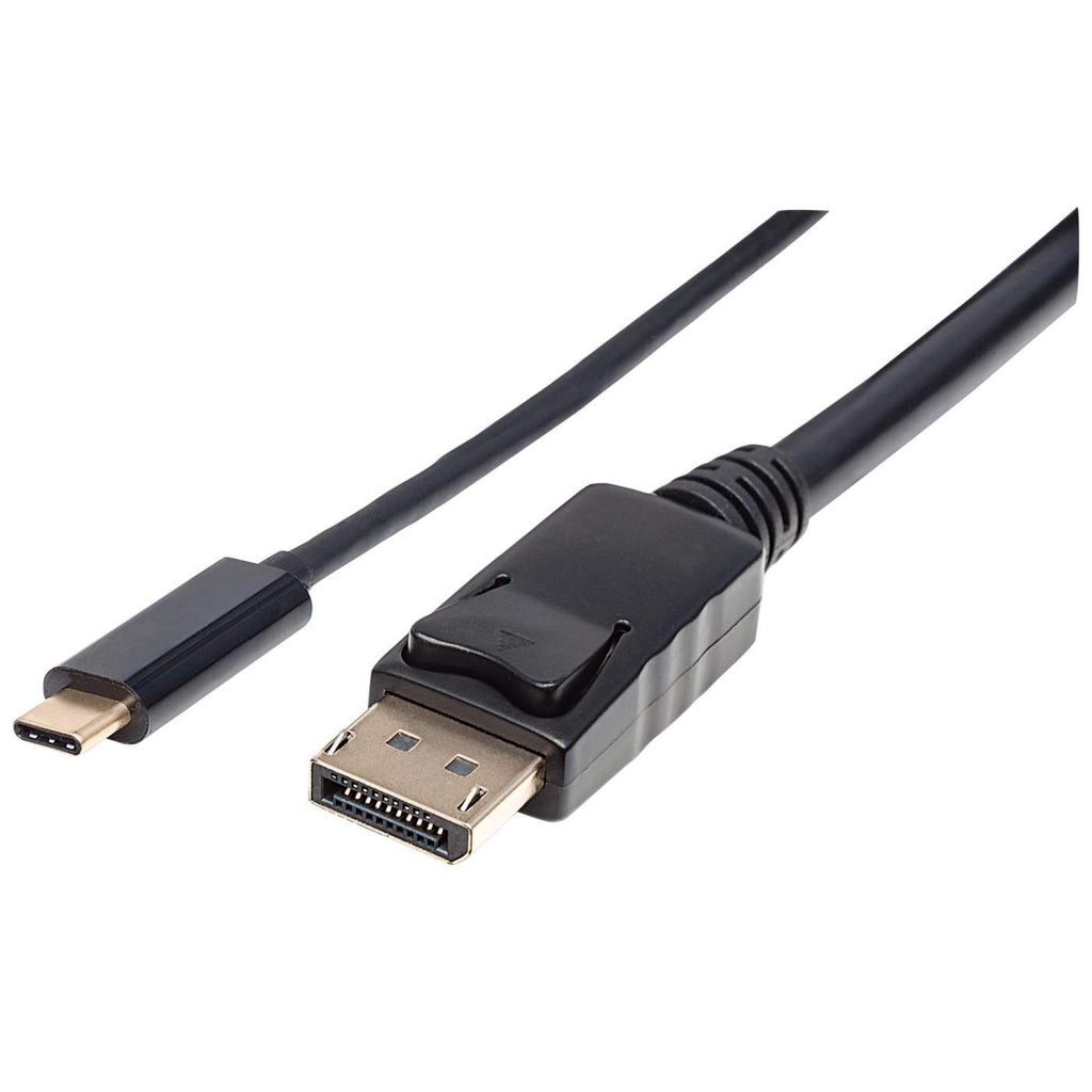 Manhattan USB-C to DisplayPort Cable, 4K@60Hz, 2m, Male to Male, Black, Three Year Warranty, Polybag DisplayPort kabel 2m Sort