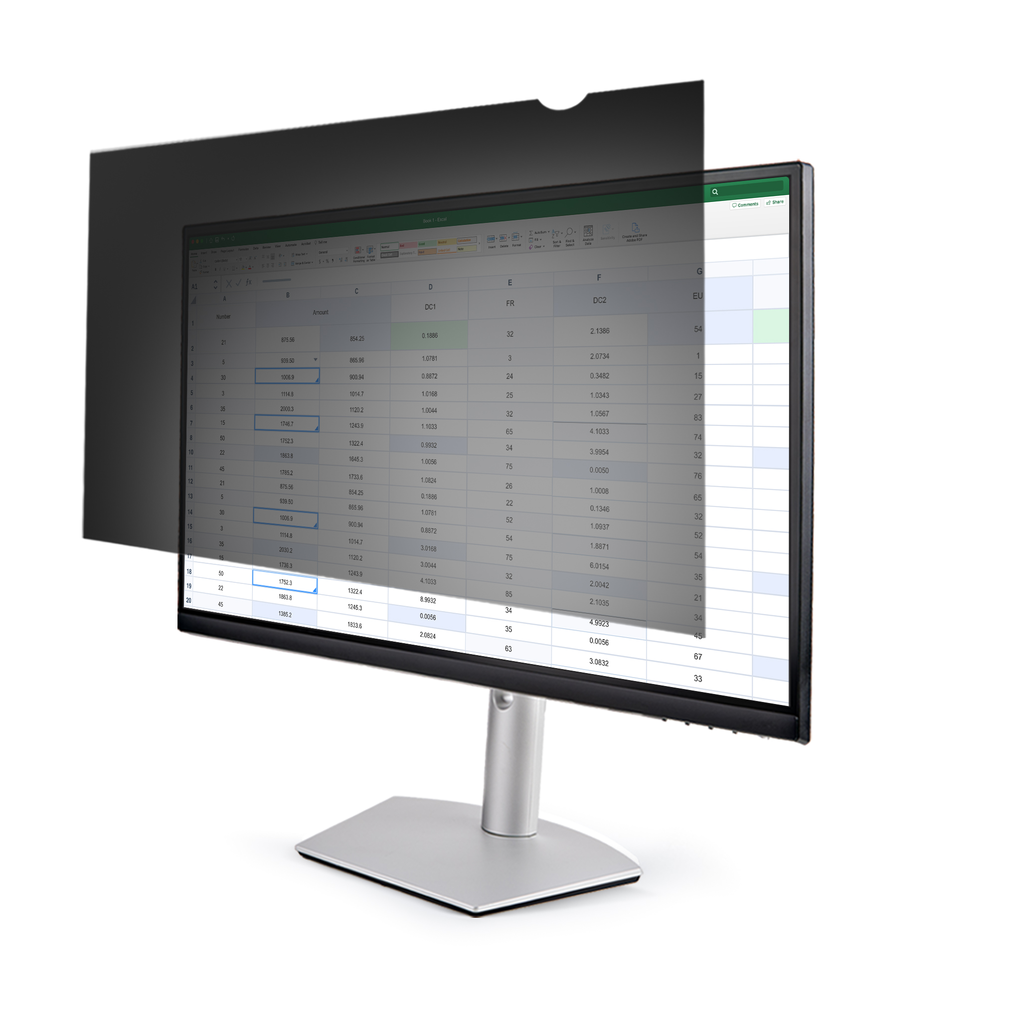 StarTech.com Monitor Privacy Screen for 32 inch Display, Widescreen Computer Monitor Security Filter, Blue Light Reducing Screen Protector