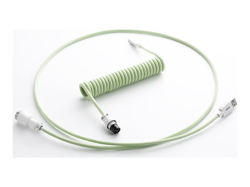 CableMod Pro Coiled Keyboard Cable USB A to USB Type C , Lime Sorbet - 150cm USB Kabler - GEEKD.dk