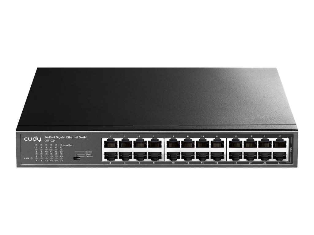 Cudy GS1024 - 24‑ports gigabit netværksswitch (metal, sort)