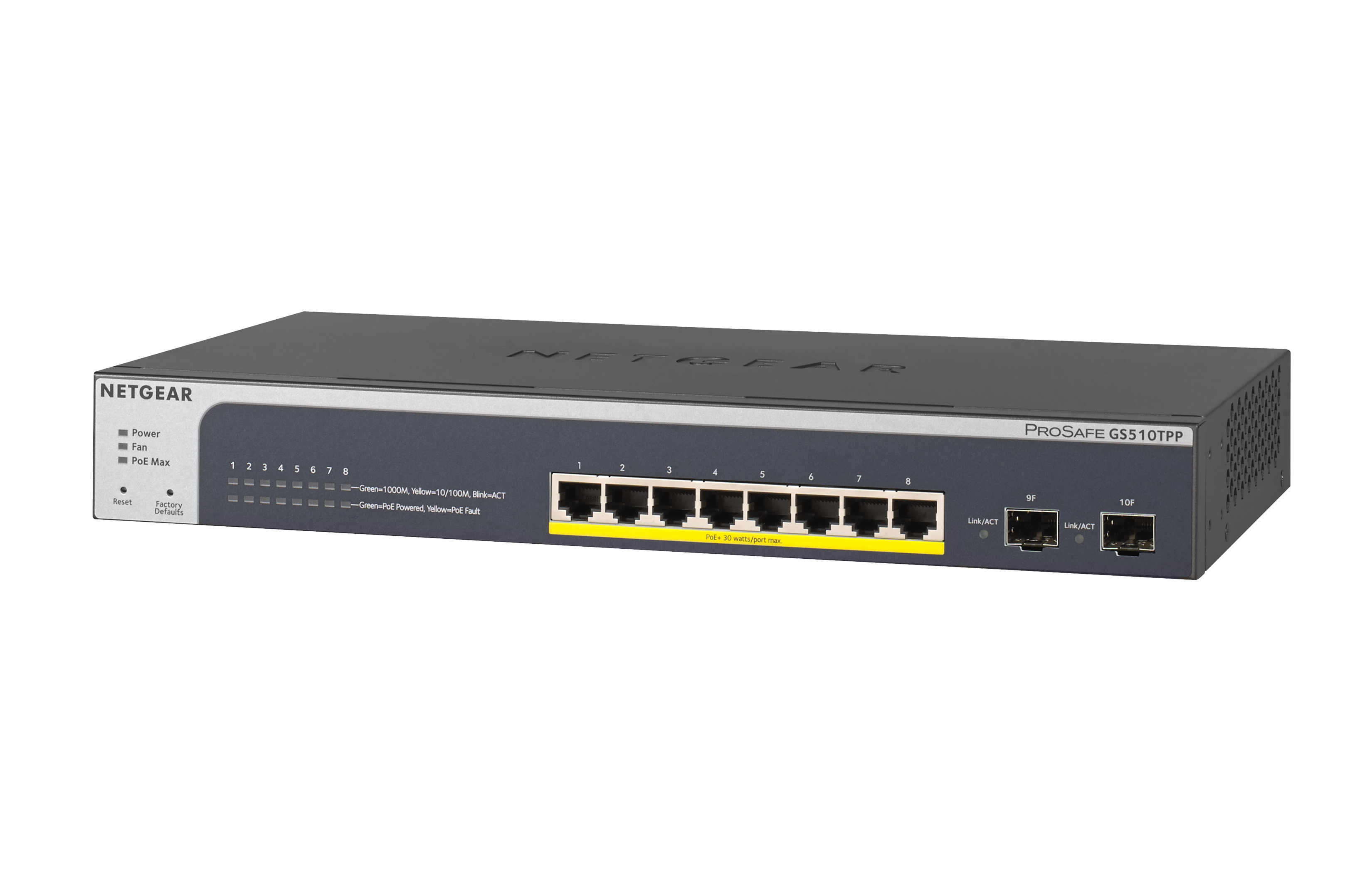 Netgear GS510TPP 8-Port Gigabit High Power PoE+ Smart Switch with 2 SFP Ports (190W)