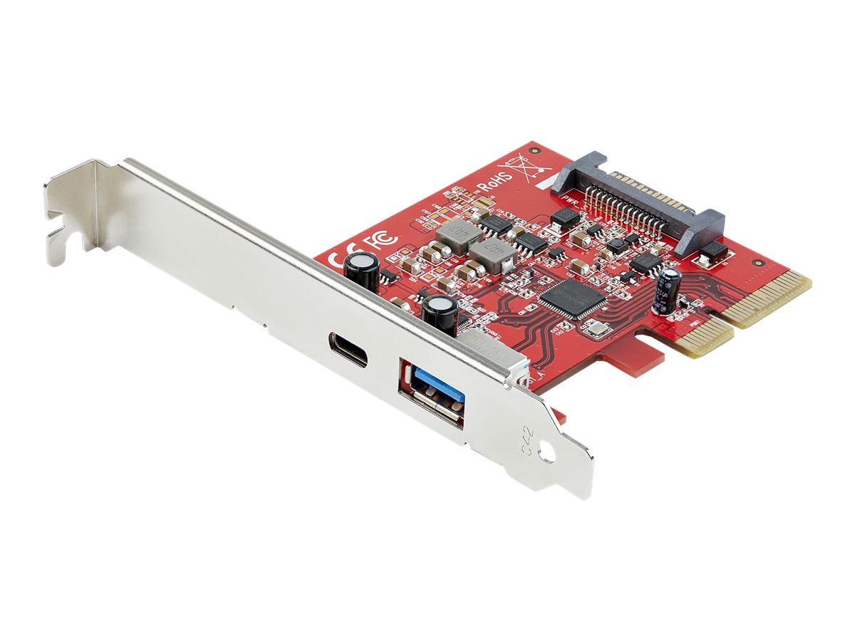 Startech 2-Port 10Gbps USB-A & USB-C PCIe Card, USB 3.1 Gen 2 PCI Express Type C/A Host Controller Card Adapter, USB 3.2 Gen 2x1 PCIe Desktop Expansion Add-On Card, Windows/macOS/Linux - Full/Low-Profile - USB-adapter - PCIe 3.0 x4 - USB-C 3.1 x 1 + USB 3.1 Gen 2 x 1 - for P/N: S251BMU313, S251BPU313, S252BU313R