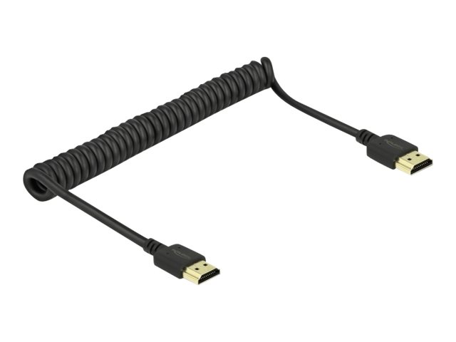 Delock - High Speed - HDMI-kabel med Ethernet - HDMI han til HDMI han - 1.5 m - tripel-afskærmet - sort - snoet, 4K support