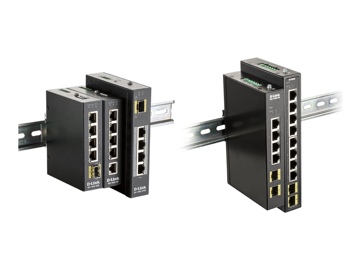 D-Link 8-port Gigabit Industrial Switch including 2 x 100/1000M SFP