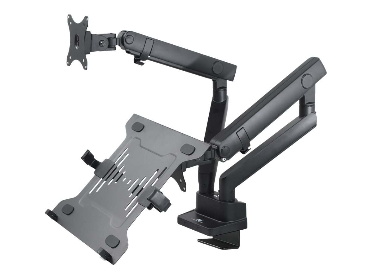 Maclean MC-813 - Monteringssæt - justerbar arm - for LCD display / notebook - aluminium, stål - skærmstørrelse: 17-32 - skrivebordsmonterbar